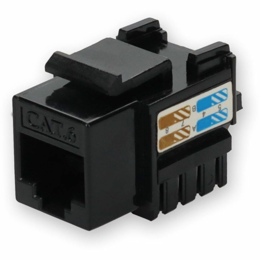 AddOn Non-Terminated to RJ-45 (Female) Black Cat6 UTP Copper Connector 90 Degree - ADD-C6UJK9D-BK