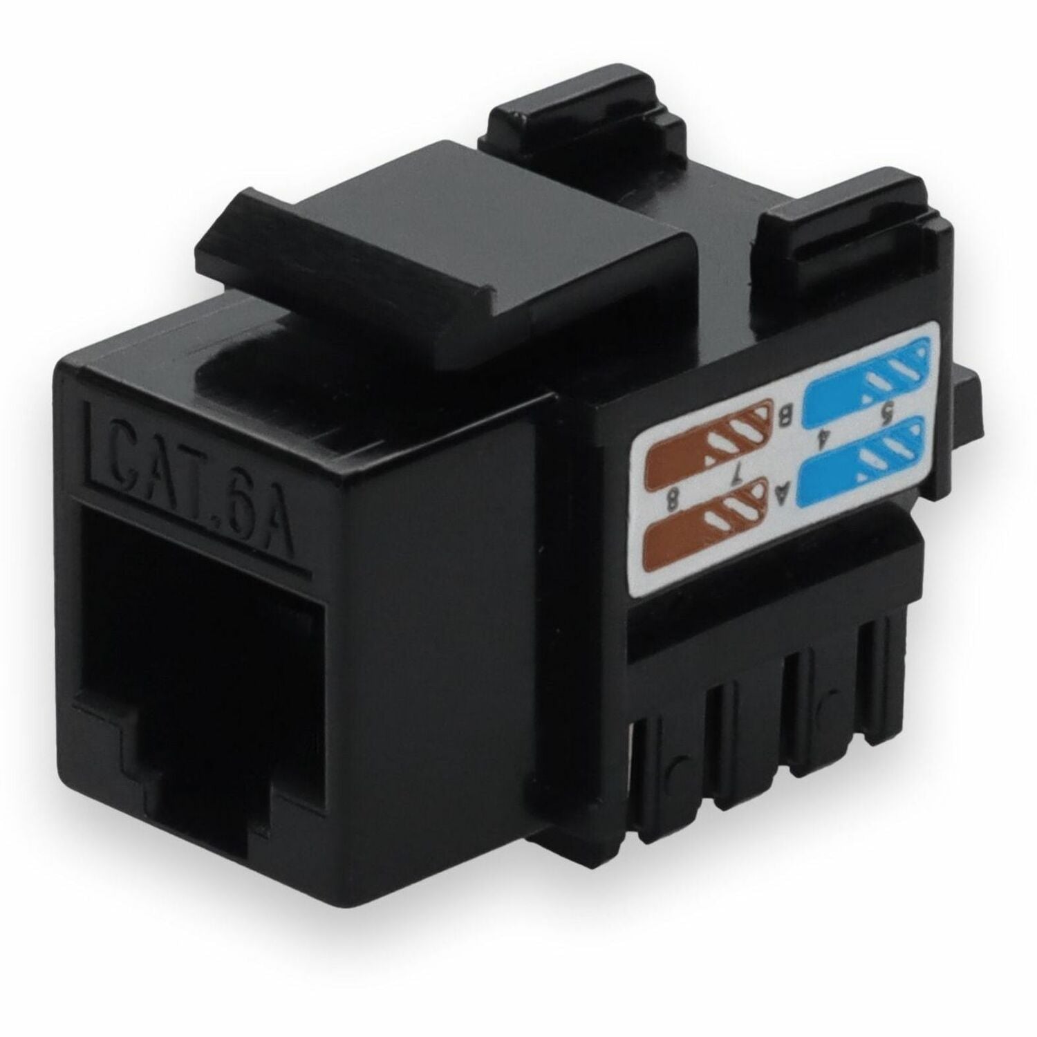 AddOn Non-Terminated to RJ-45 (Female) Black Cat6A UTP Copper Connector 90 Degree - ADD-C6AUJK9D-BK