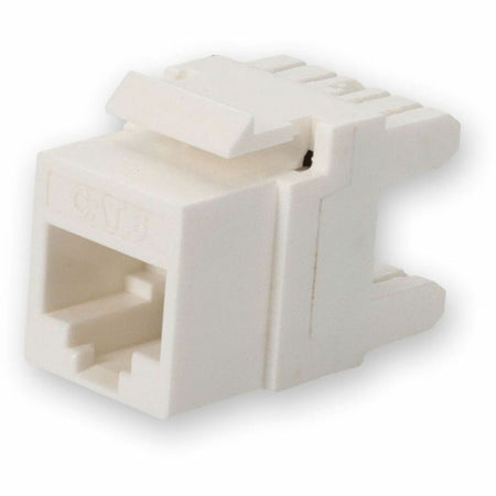 AddOn Non-Terminated to RJ-45 (Female) White Cat6 UTP Copper Connector with Clear Dust Cap 180 Degree 28MM Type - ADD-C6UJK1D28CC-WE