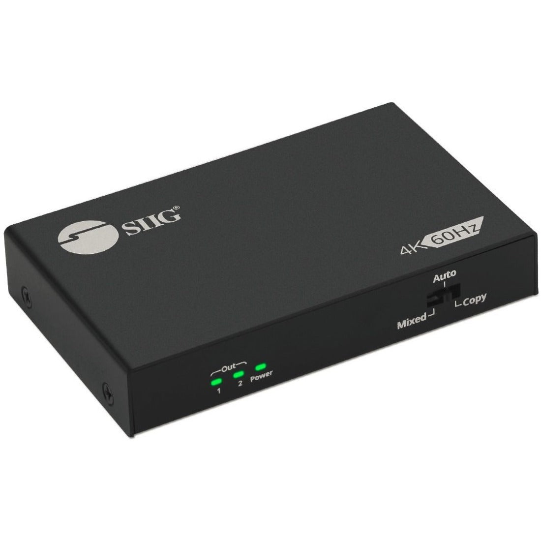 SIIG 2 Port HDMI 2.0 4K @60Hz HDR Splitter with EDID & Downscaler - CE-H26B11-S1