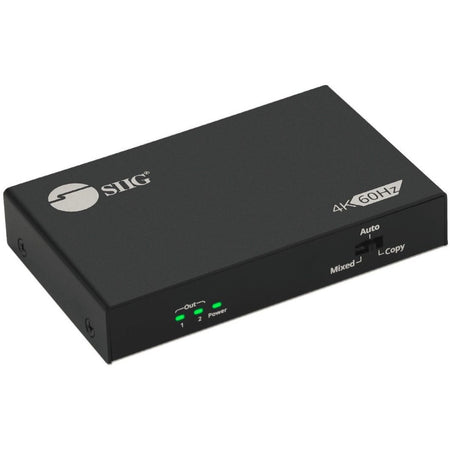 SIIG 2 Port HDMI 2.0 4K @60Hz HDR Splitter with EDID & Downscaler - CE-H26B11-S1
