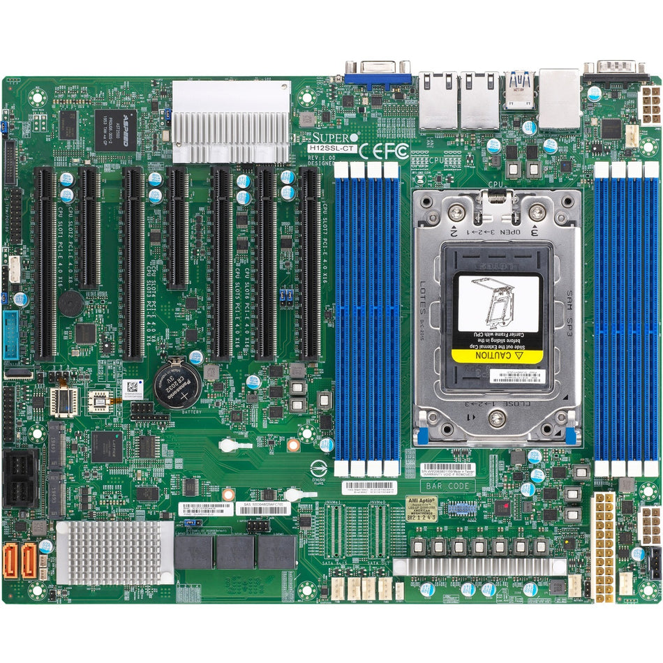 Supermicro H12SSL-CT Server Motherboard - AMD Chipset - Socket SP3 - ATX - MBD-H12SSL-CT-B