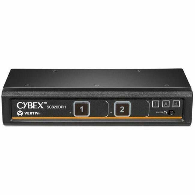VERTIV Cybex SC820DPH-400 KVM SwitchboxVertiv Cybex SC800 Secure KVM | Single Head | 2 Port Universal DisplayPort | NIAP version 4.0 Certified (SC820DPH-400) - SC820DPH-400