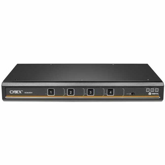 Vertiv Avocent Cybex SC800 Secure Desktop KVM Switch, Single Head Monitor, 4 Port, Touch Screen Support, NIAP V4.0, TAA Compliant (SC840DVI-400) - SC840DVI-400