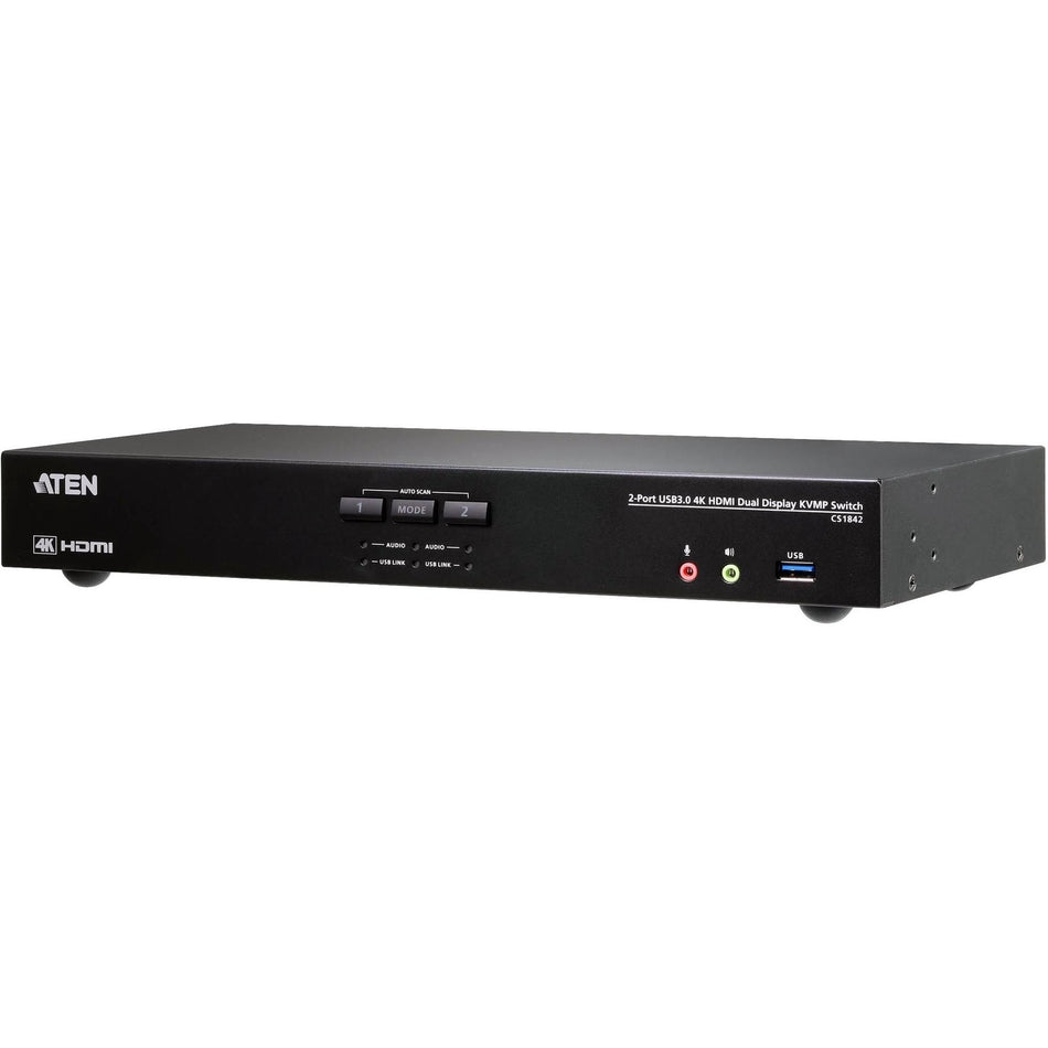 ATEN 2-Port USB 3.0 4K HDMI Dual Display KVMP Switch - CS1842