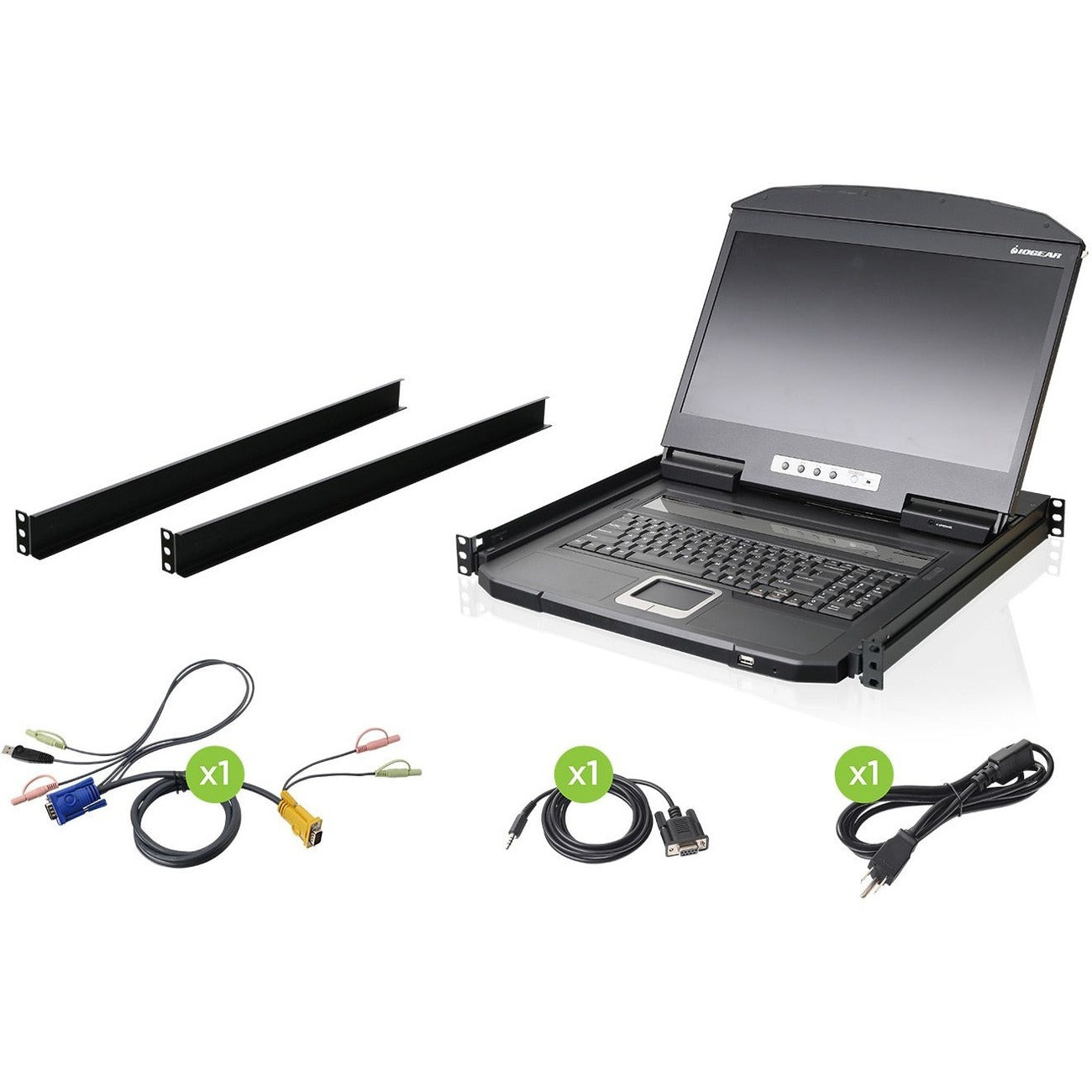 IOGEAR 18.5" Widescreen Short Depth LCD Console - GCL1900W