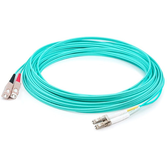 AddOn 28m LC (Male) to SC (Male) Straight Aqua OM4 Duplex LSZH Fiber Patch Cable - ADD-SC-LC-28M5OM4LZ