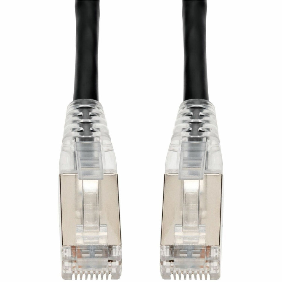 AddOn 40ft Black CAT 6 Shielded PVC Ethernet Cable Snagless Easy Clear Boot RJ-45 M/M - ADD-40FCAT6S-BK