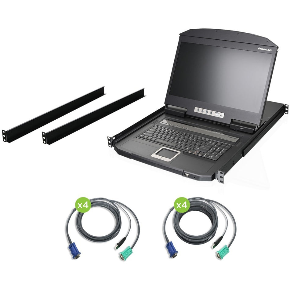 IOGEAR 8-Port 18.5" Widescreen Short Depth LCD KVM Switch - GCL1908WKITU