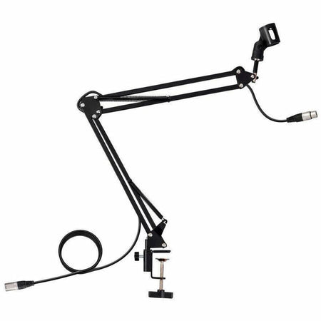 Monoprice Suspension Boom Arm Scissor Broadcast Mic Stand w/ Built-in XLR Mic Cable - 602506