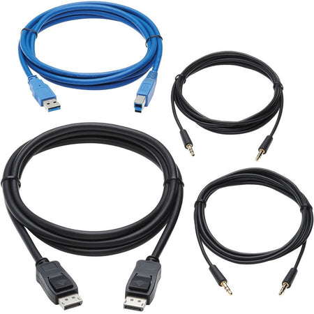 Eaton Tripp Lite Series DisplayPort KVM Cable Kit for B005-DPUA2-K and B005-DPUA4 KVM, 4K DP, USB 3.2, 3.5 mm, 10 ft. (3.1 m) - P785-DPKIT10