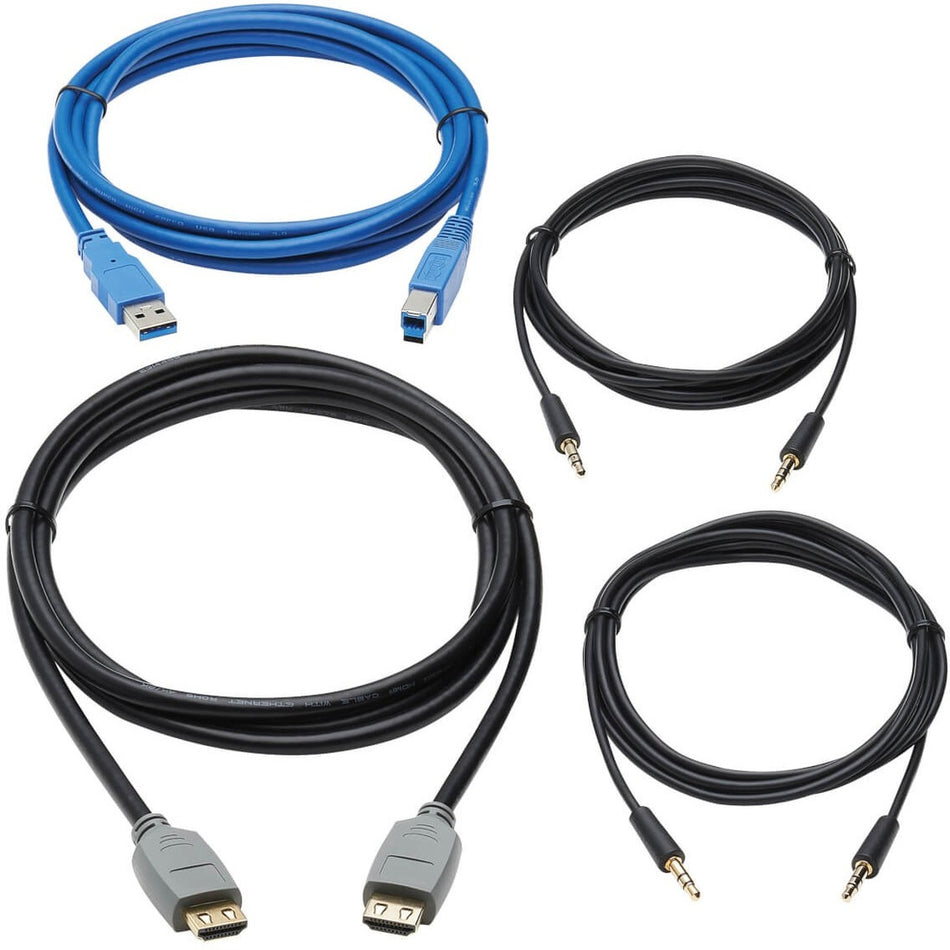 Eaton Tripp Lite Series HDMI KVM Cable Kit for B005-HUA2-K and B005-HUA4 KVM, 4K HDMI, USB 3.2 Gen 1, 3.5 mm, 10 ft. (3.1 m) - P785-HKIT10