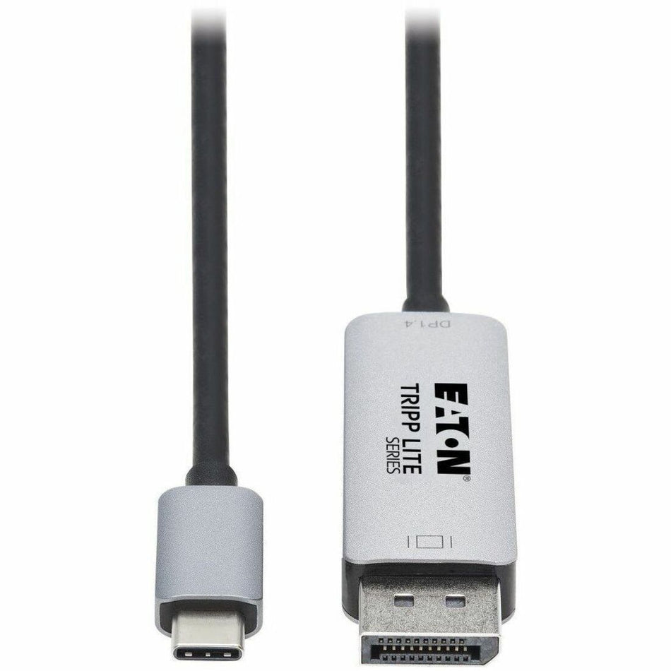 Eaton Tripp Lite Series USB-C to DisplayPort 1.4 Active Adapter Cable (M/M), UHD 8K/30 Hz or 4K/144 Hz, Black/Silver, 6 ft. (1.8 m) - U444-006-DP8SE