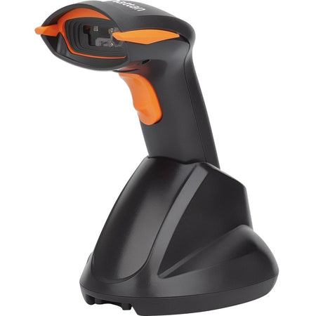 Wireless 2D Handheld Barcode Scanner, 250mm Scan Depth, up to 80m effective range (line of sight), Max Ambient Light 100,000 lux (sunlight), Black, Three Year Warranty - 179768