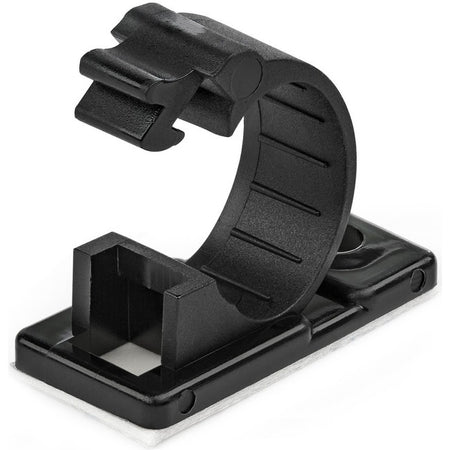 StarTech.com 100 Self Adhesive Cable Management Clips - Ethernet/Network Cable/Office Desk Cord Organizer - Sticky Wire Holder/Clamp Black - CBMCC2