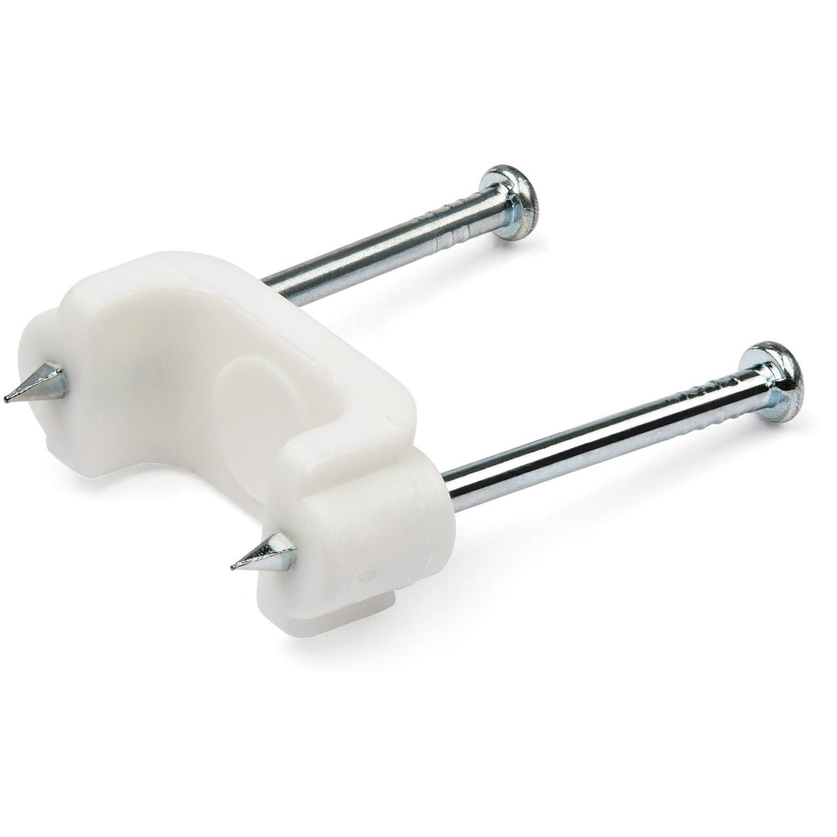 StarTech.com 100 Pack Cable Clips with Nails - Two Steel Nails - Reusable Nail-in Clamps - Cord Mounting Clips/Fasteners/Tacks White - TAA - CBMDNMCC1