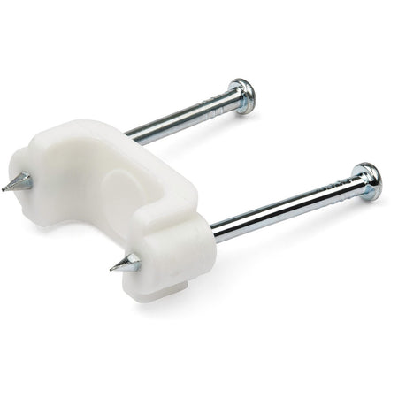 StarTech.com 100 Pack Cable Clips with Nails - Two Steel Nails - Reusable Nail-in Clamps - Cord Mounting Clips/Fasteners/Tacks White - TAA - CBMDNMCC1