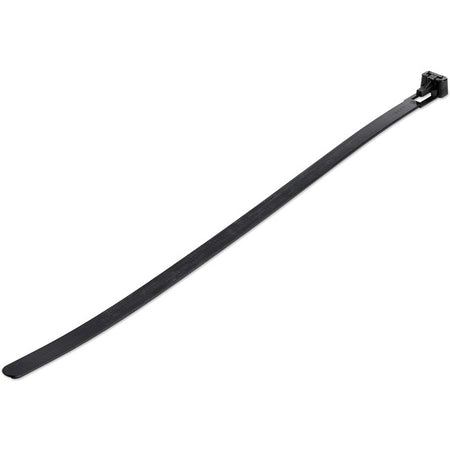 StarTech.com 10"(25cm) Reusable Cable Ties, 2-1/2"(65mm) Dia. 50lb(22Kg) Tensile Strength, Nylon, In/Outdoor, UL Listed, 100 Pack, Black - CBMZTRB10BK