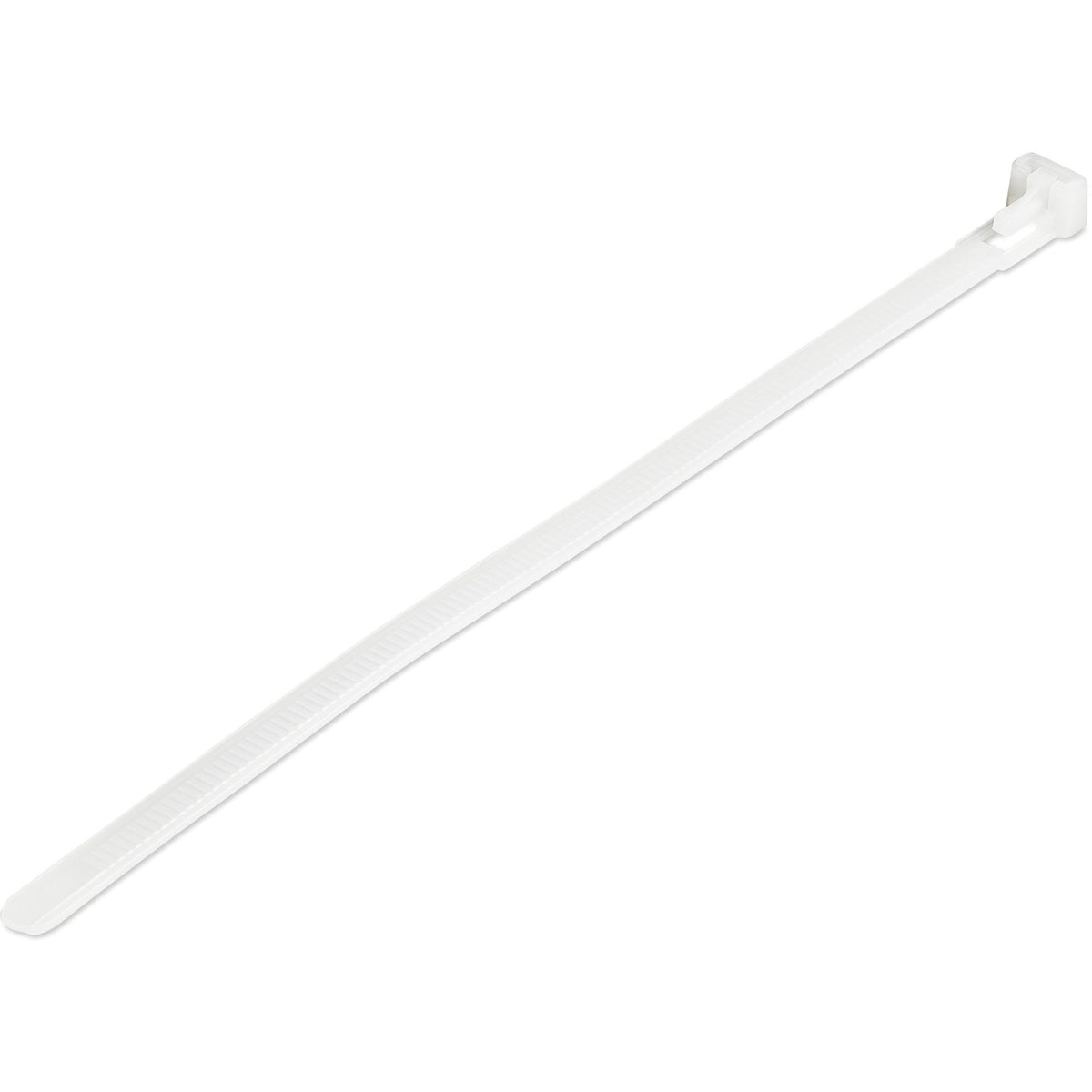 StarTech.com 8"(20cm) Reusable Cable Ties, 1-7/8"(50mm) Dia. 50lb(22Kg) Tensile Strength, Nylon, In/Outdoor, UL Listed, 100 Pack, White - CBMZTRB8