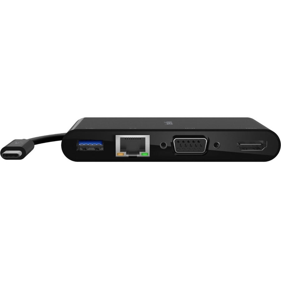 Belkin USB-C Multiport Adapter, USB-C to HDMI - USB A 3.0 - VGA - Ethernet, up 4k Resolution - AVC005BTBK