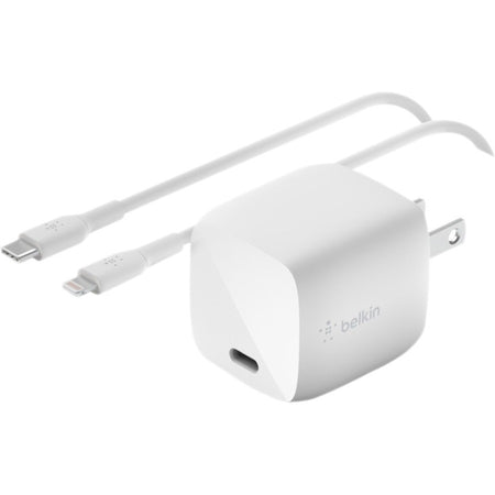 Belkin BoostCharge 30W USB-C GaN Wall Charger (USB-C to Lightning Cable included) - Power Adapter - WCH001DQ1MWH-B5