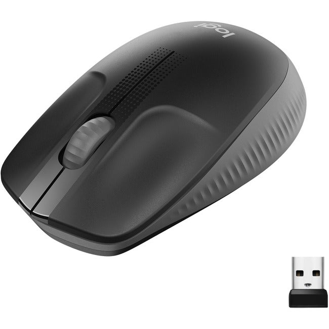 Logitech Wireless Mouse M190 - Full Size Ambidextrous Curve Design, 18-Month Battery with Power Saving Mode, Precise Cursor Control & Scrolling, Wide Scroll Wheel, Thumb Grips (Charcoal) - 910-005901