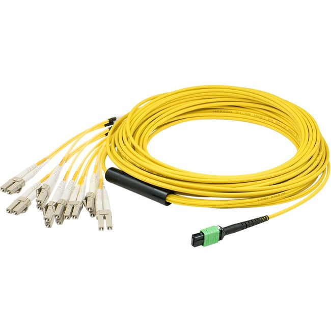 AddOn 3m MPO (Female) to 8xLC (Male) 8-Strand Yellow OS2 LSZH-Rated Fiber Fanout Cable - ADD-MPO-4LC3M9SMFLZ