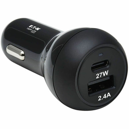Eaton Tripp Lite Series Dual-Port USB Car Charger with 39W Charging - USB-C (27W) PD 3.0, USB-A (12W), Black - U280-C02-39W-1B