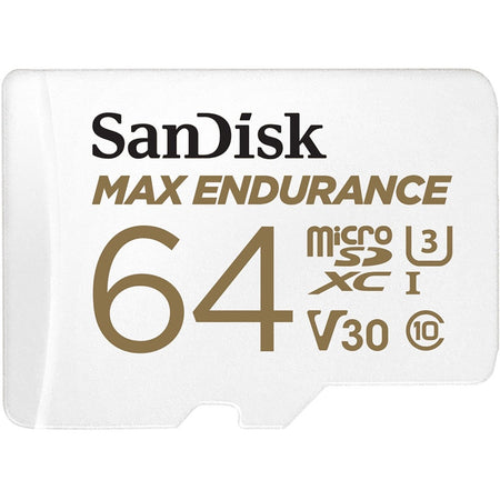 SanDisk MAX ENDURANCE 64 GB Class 10/UHS-I (U3) microSDHC - 1 Pack - SDSQQVR-064G-AN6IA