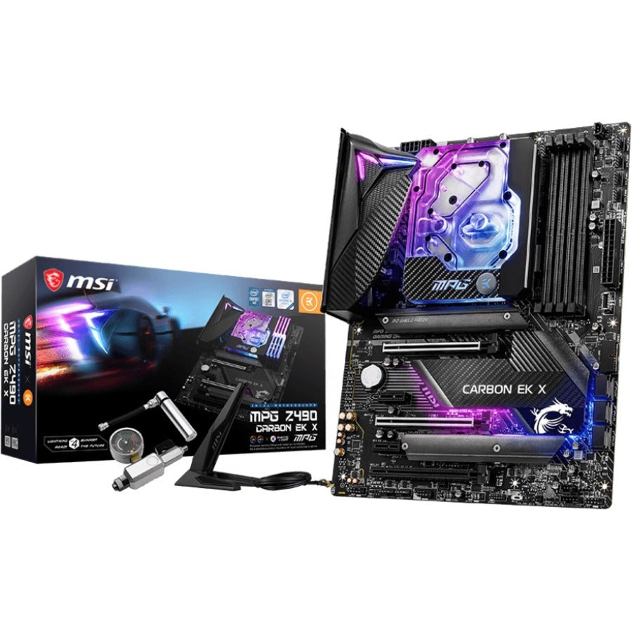 MSI MPG Z490 CARBON EK X Desktop Motherboard - Intel Z490 Chipset - Socket LGA-1200 - Intel Optane Memory Ready - ATX - Z490CABEKX