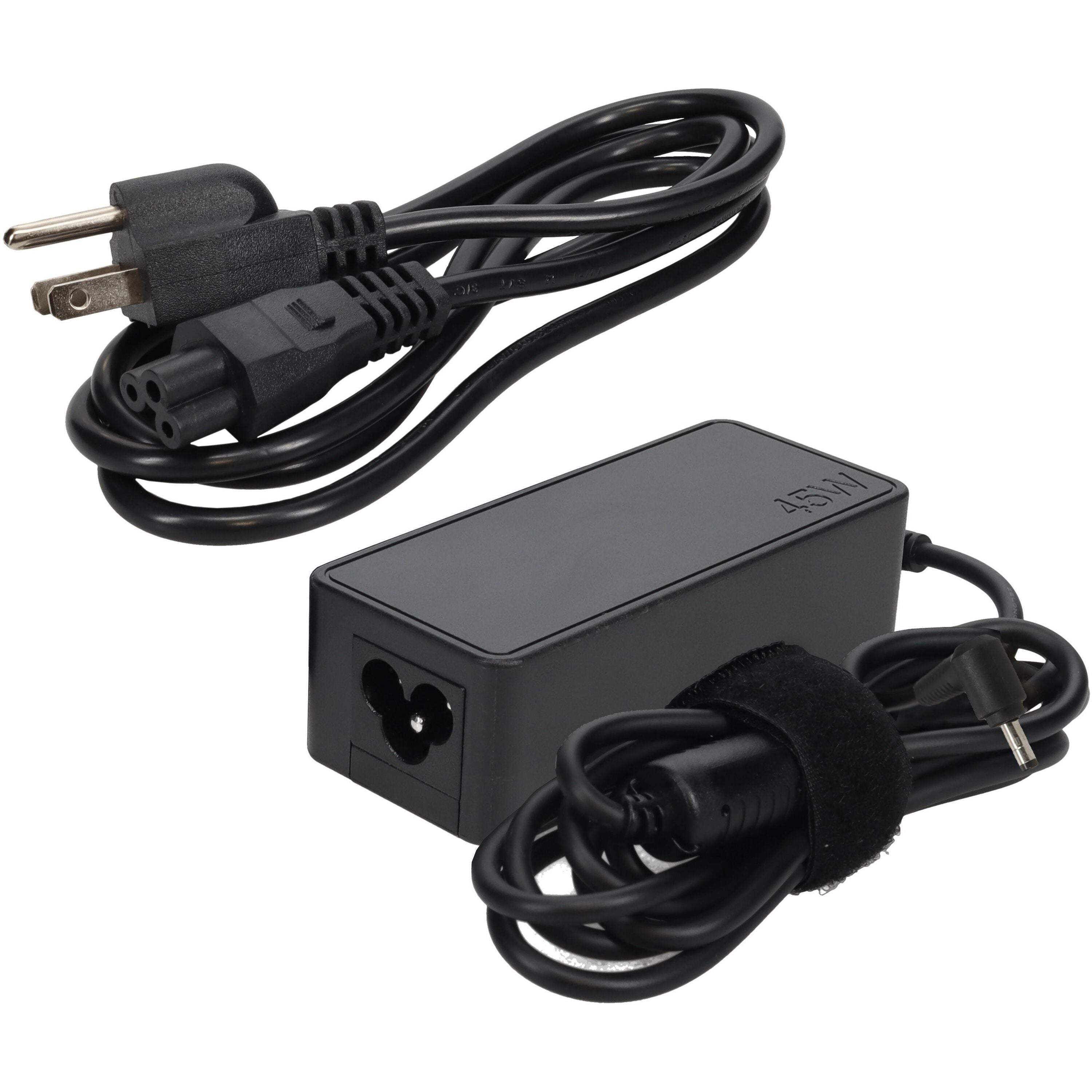 AddOn Lenovo ADLX45DLC3A Compatible 45W 20V at 2.25A Black 3.0 mm x 1.0 mm Laptop Power Adapter and Cable - ADLX45DLC3A-AA