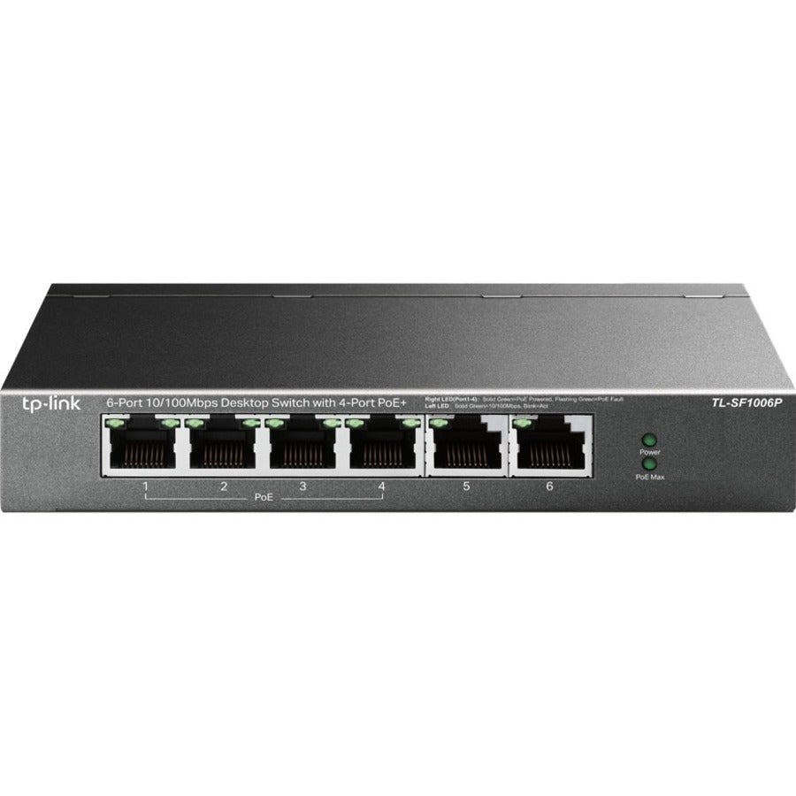 TP-Link TL-SF1006P - 6-Port Fast Ethernet 10/100Mbps PoE Switch - Limited Lifetime Protection - TL-SF1006P