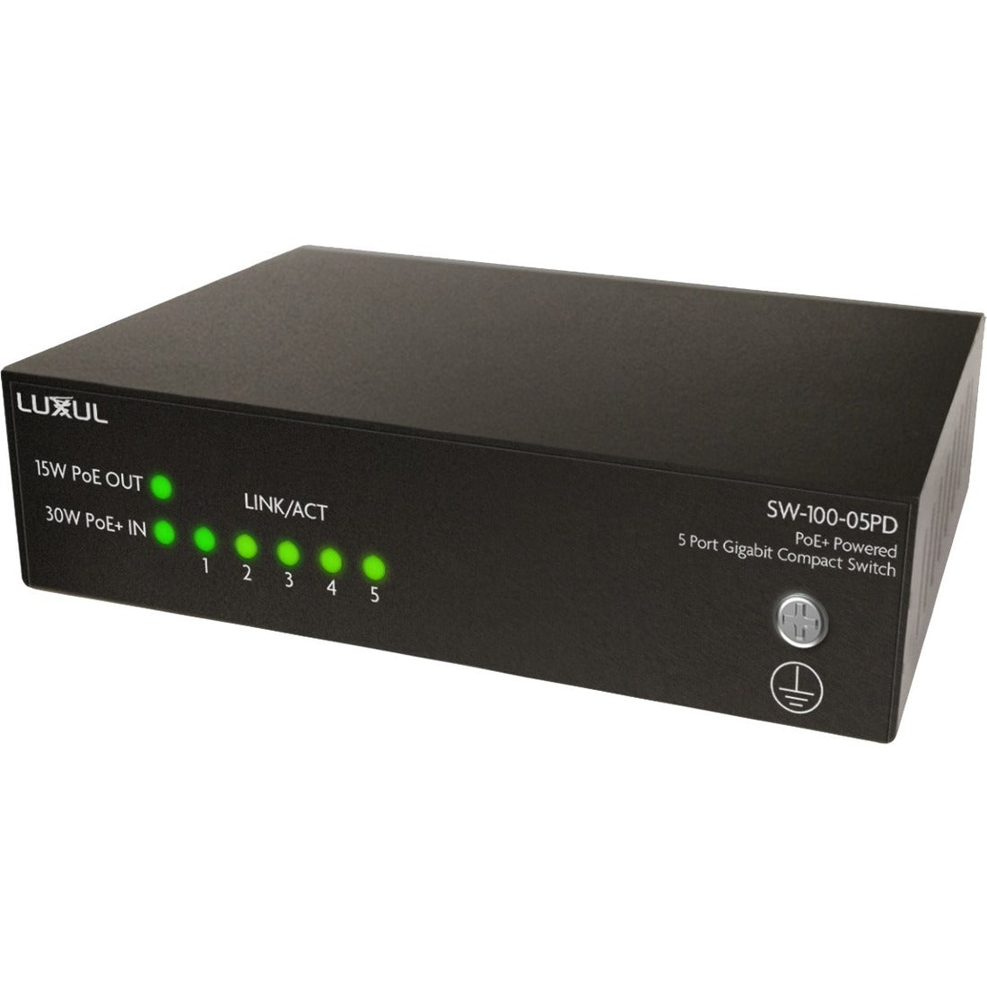 Luxul 5 Port Gb Multi-Mount Switch w/ PD Power - SW-100-05PD