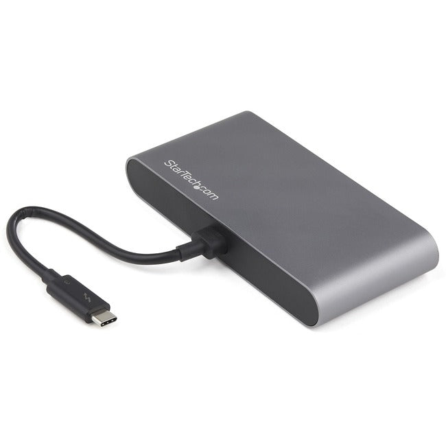 StarTech.com Thunderbolt 3 Mini Dock - Portable Dual Monitor TB3 Docking Station DisplayPort 4K 60Hz - 1x USB-A, GbE - 28cm (11") Cable - TB3DKM2DPL