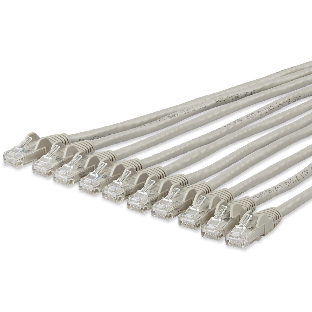 StarTech.com 10 ft. CAT6 Ethernet Cable - 10 Pack - ETL Verified - Gray CAT6 Patch Cord - Snagless RJ45 Connectors - 24 AWG - UTP - N6PATCH10GR10PK