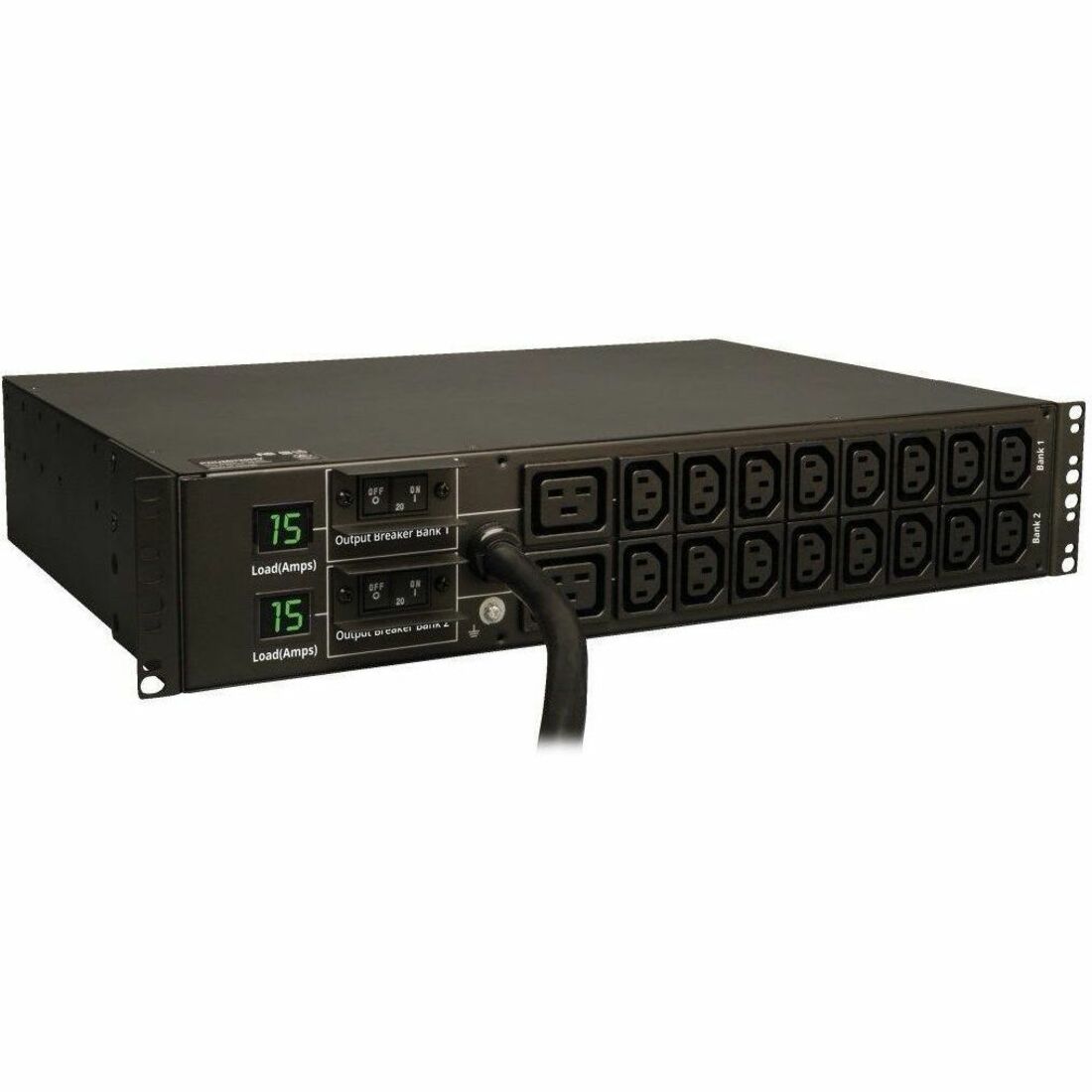 Eaton Tripp Lite Series 5.5kW Single-Phase Local Metered PDU - 16 C13 & 2 C19 Outlets (208/230V), L6-30P Input, 1.8 m Cord, 2U, TAA - PDUMH30HV6