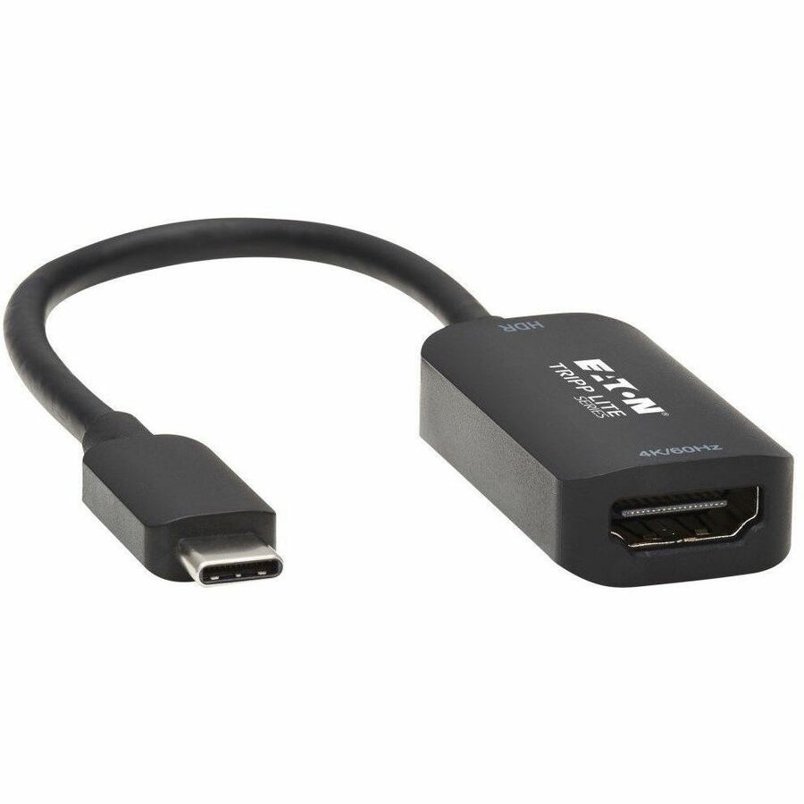 Eaton Tripp Lite Series USB-C to HDMI Active Adapter Cable (M/F), 4K 60 Hz, HDR, 4:4:4, DP 1.2 Alt Mode, HDCP 2.2, Black, 6 in. (15.2 cm) - U444-06N-HDR-B