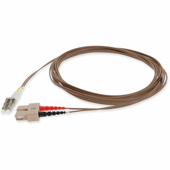 AddOn 1m SC (Male) to LC (Male) Brown OM1 Duplex PVC Fiber Patch Cable - ADD-SC-LC-1M6MMF-BN