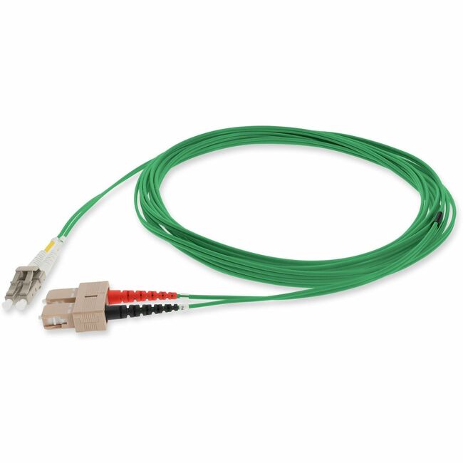 AddOn 1m SC (Male) to LC (Male) Green OM1 Duplex Fiber OFNR (Riser-Rated) Patch Cable - ADD-SC-LC-1M6MMF-GN