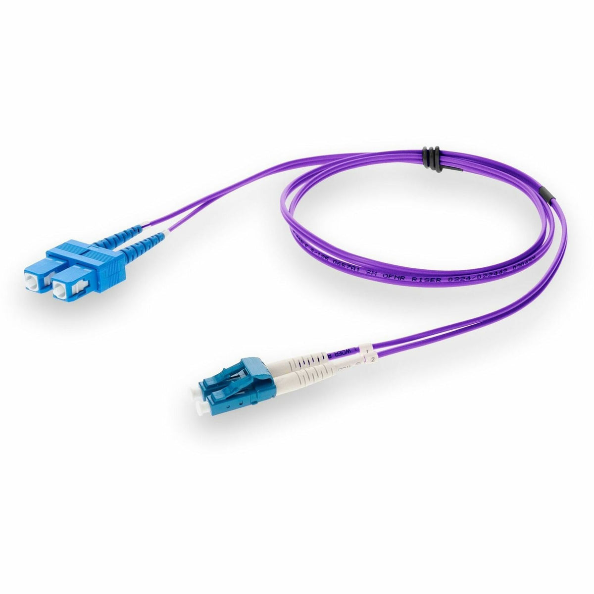 AddOn 7m LC (Male) to SC (Male) Purple OS2 Duplex Fiber OFNR (Riser-Rated) Patch Cable - ADD-SC-LC-7M9SMF-PE