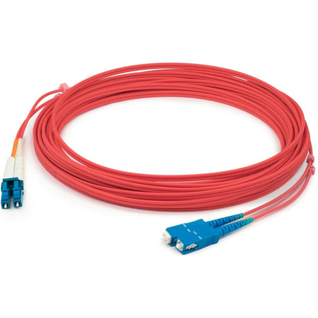 AddOn 7m LC (Male) to SC (Male) Red OS2 Duplex Fiber OFNR (Riser-Rated) Patch Cable - ADD-SC-LC-7M9SMF-RD