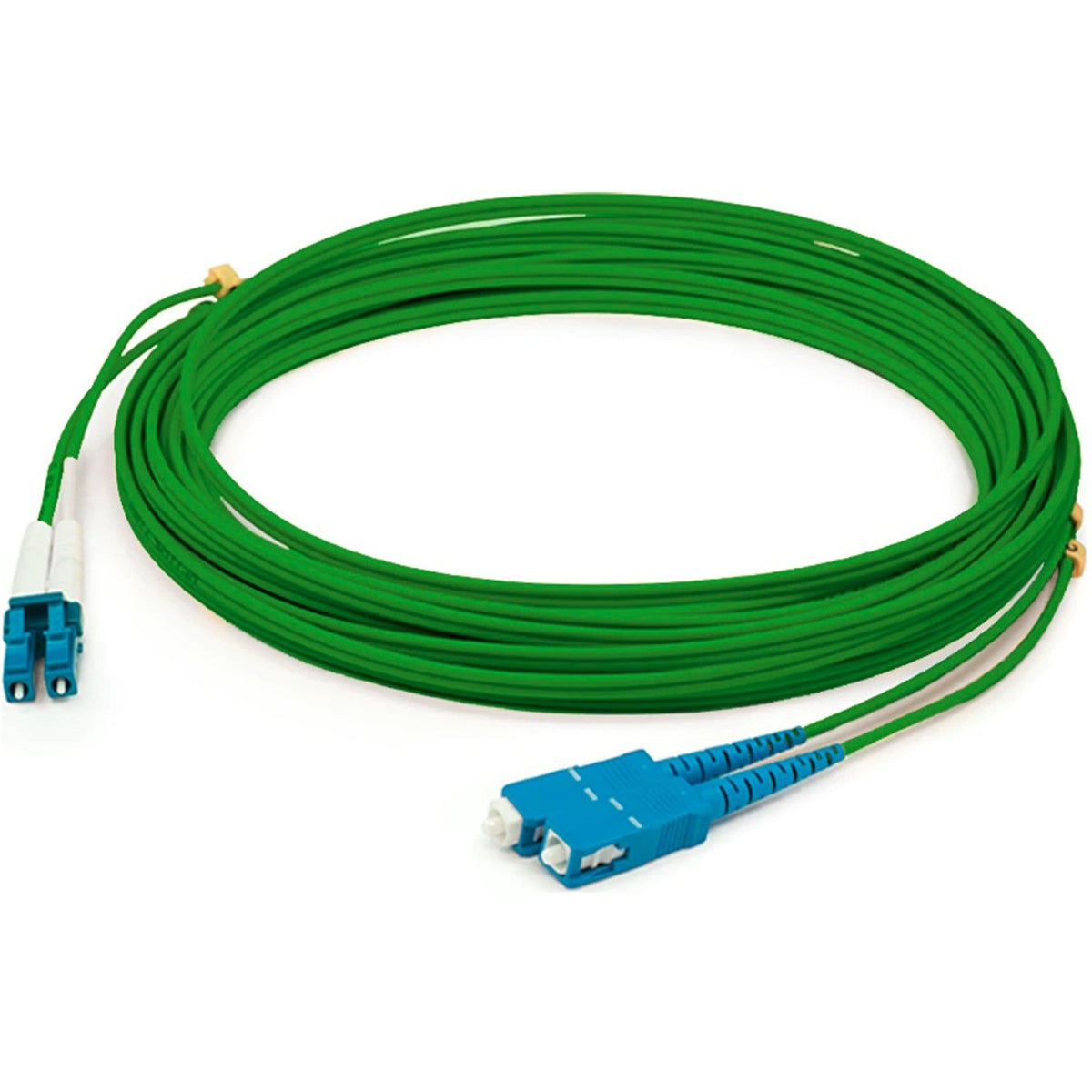 AddOn 20m SC (Male) to LC (Male) Green OM1 Duplex Fiber OFNR (Riser-Rated) Patch Cable - ADD-SC-LC-20M6MMF-GN