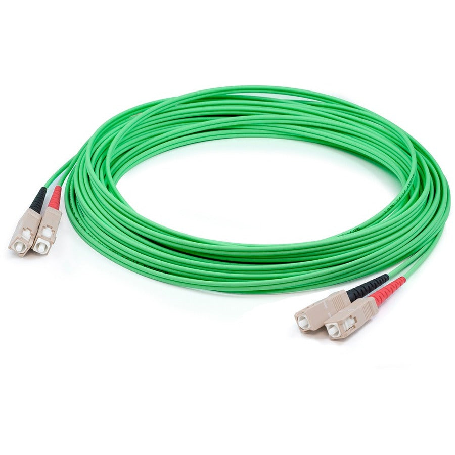 AddOn 70m SC (Male) to SC (Male) Green OM1 Duplex Fiber OFNR (Riser-Rated) Patch Cable - ADD-SC-SC-70M6MMF-GN