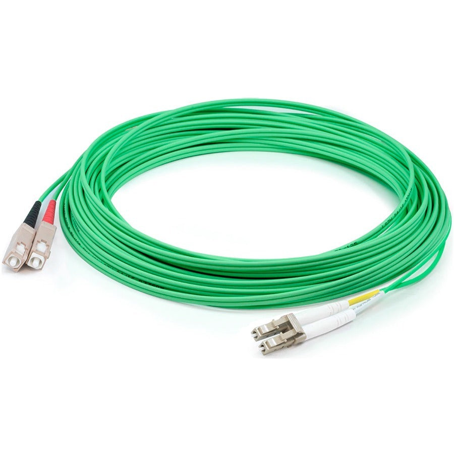 AddOn 3m LC (Male) to SC (Male) Green OM1 Duplex PVC Fiber Patch Cable - ADD-SC-LC-3M6MMFPV-GN