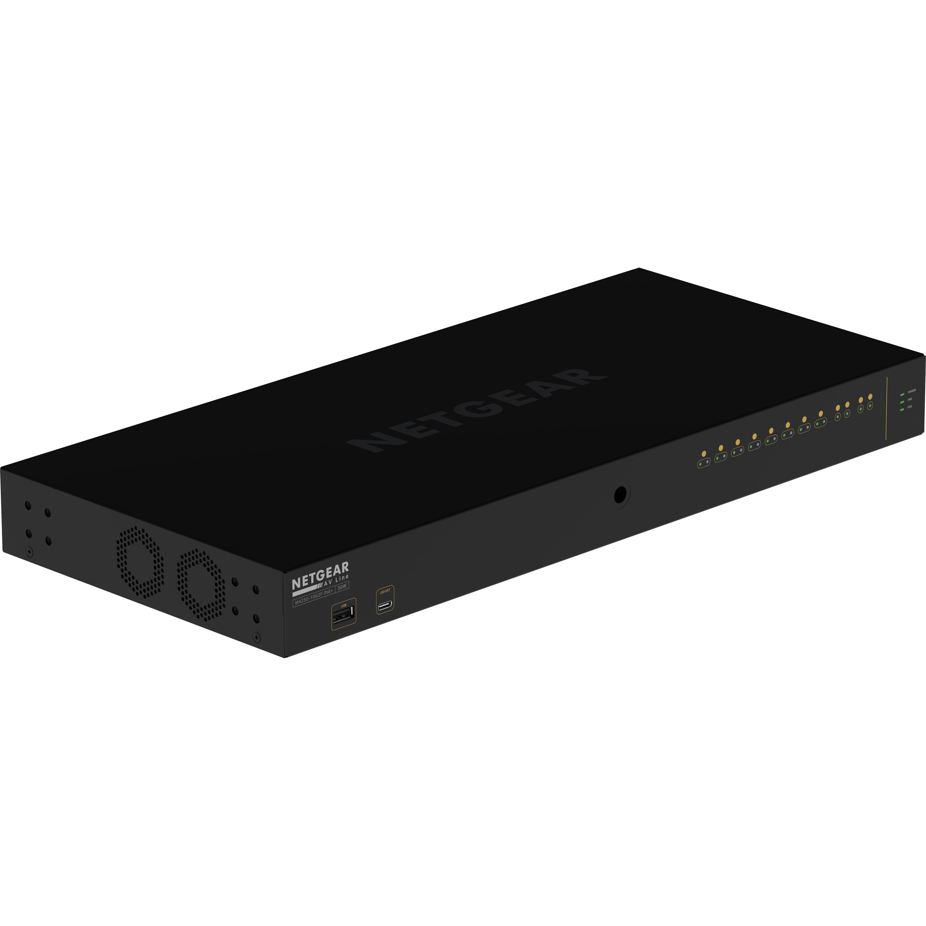 Netgear AV Line M4250-10G2F-PoE+ 8x1G PoE+ 125W 2x1G and 2xSFP Managed Switch (GSM4212P) - GSM4212P-100NAS