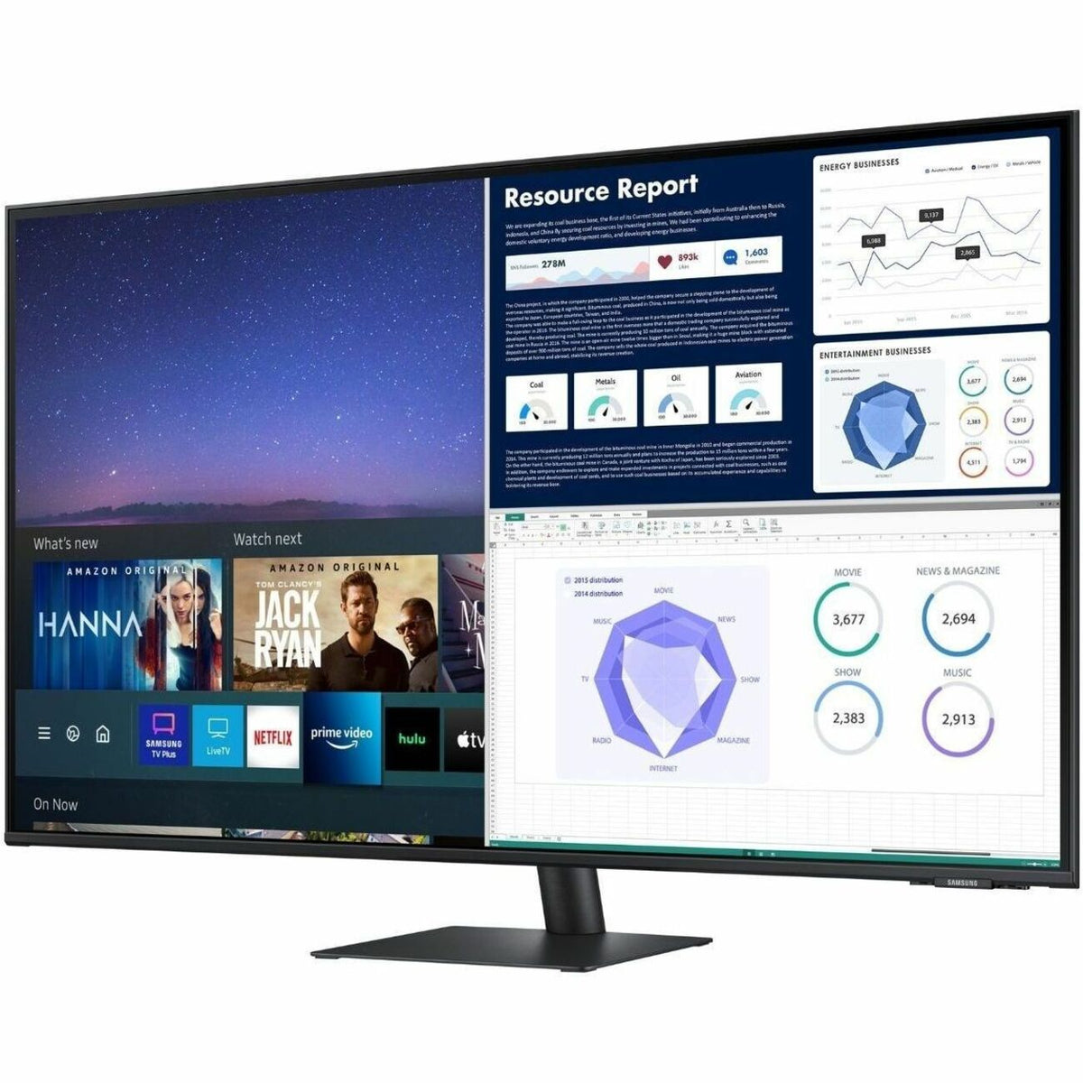 Samsung Smart S32AM702UN 32" Class 4K UHD Smart LED Monitor - 16:9 - Black - LS32AM702UNXZA