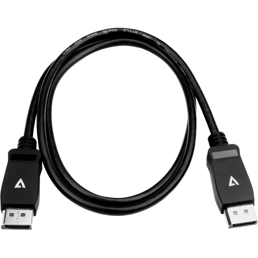 V7 Black Video Cable Pro DisplayPort Male to DisplayPort Male 1m 3.3ft - V7DPPRO-1M-BLK