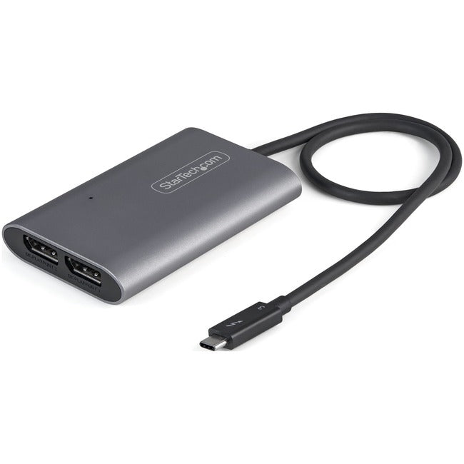 StarTech.com Thunderbolt 3 to Dual DisplayPort Adapter DP 1.4 - Dual 4K 60Hz or Single 8K/5K TB3 to DP Monitor Video Adapter - Mac/Windows - TB32DP14