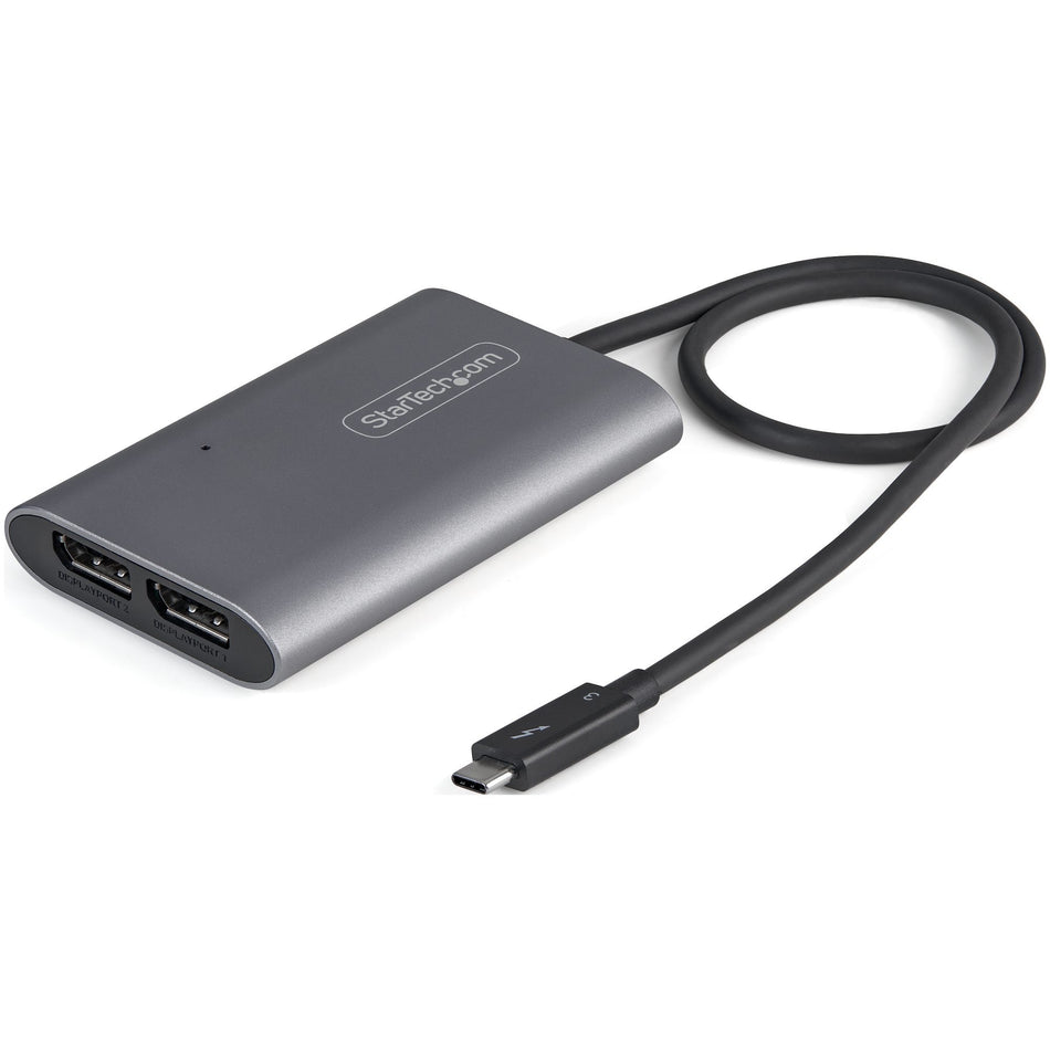 StarTech.com Thunderbolt to Dual DisplayPort Adapter DP 1.4, Dual 4K 60Hz DP Video Converter, 2x Monitor Display Adapter, Mac & Windows - TB32DP14