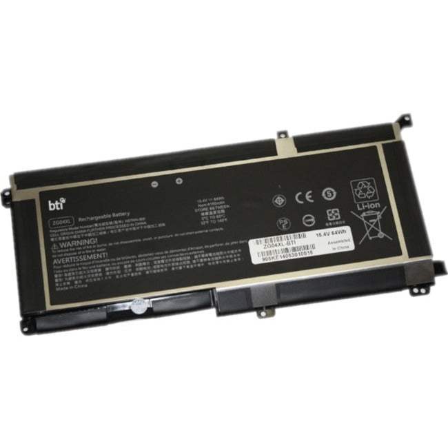 BTI ZG04XL-BTI 15.4V 64WHR LI-ION BATTERY HSTNN-IB8I, ZG04XL, L07046-855, L07352-1C1, ZG04064XL-PL ELITEBOOK 1050 G1, ZBOOK 1050 G1, ZBOOK STUDIO G5, ZBOOK STUDIO X360 G5 - ZG04XL-BTI